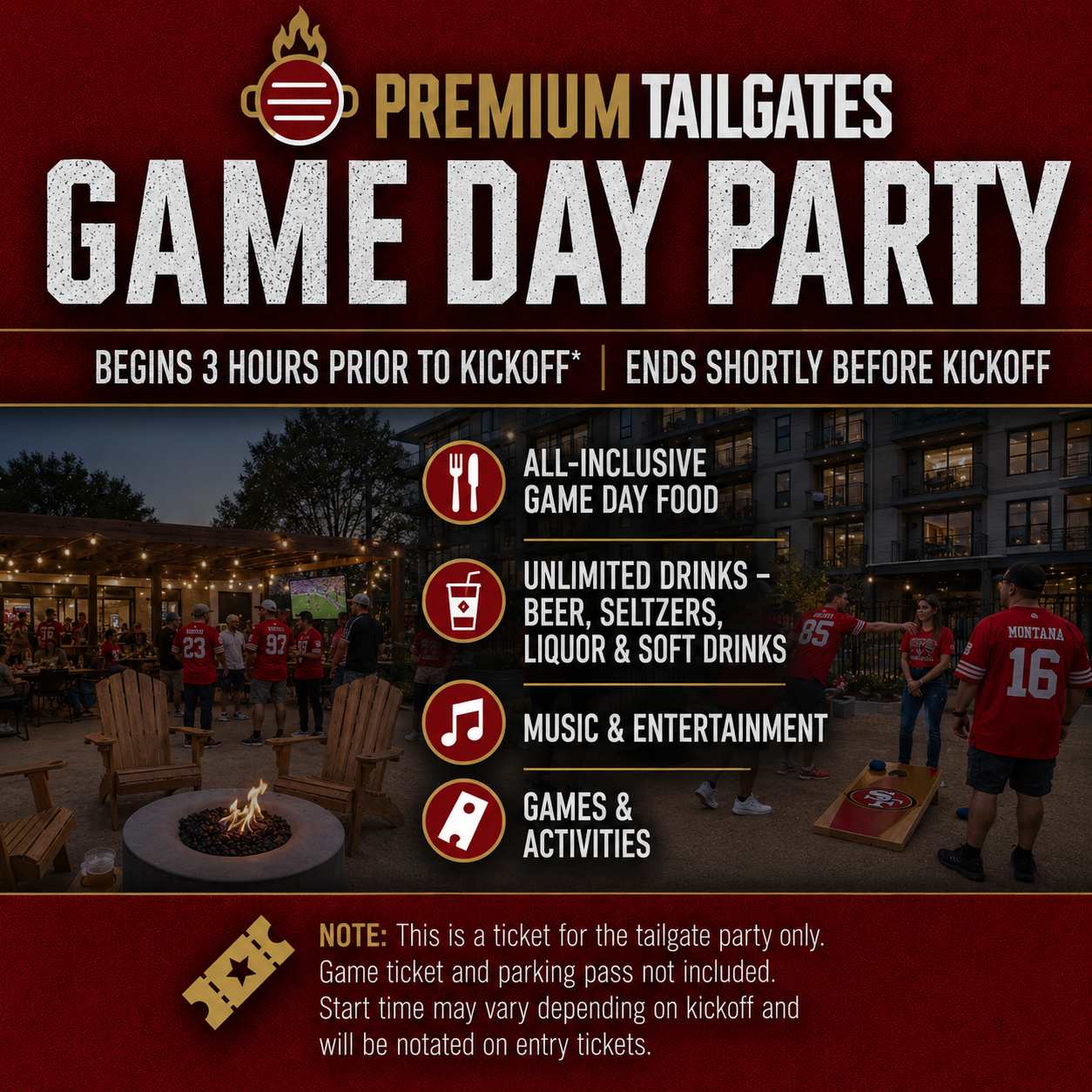 Premium Tailgate Party: San Francisco 49ers vs. Washington Commanders